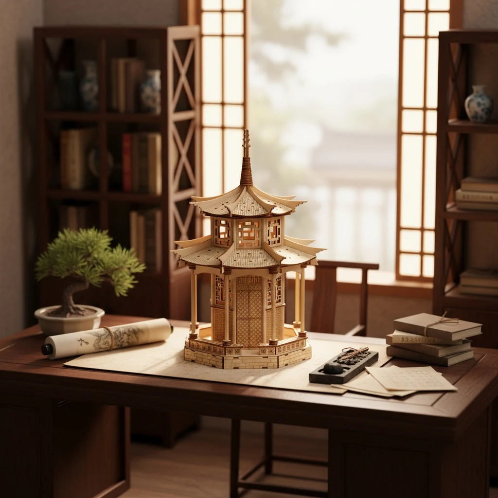 OUZEY bloques de construcción de madera 3D para adultos actividades creativas para niños Hobby casa de modelado casas en miniatura