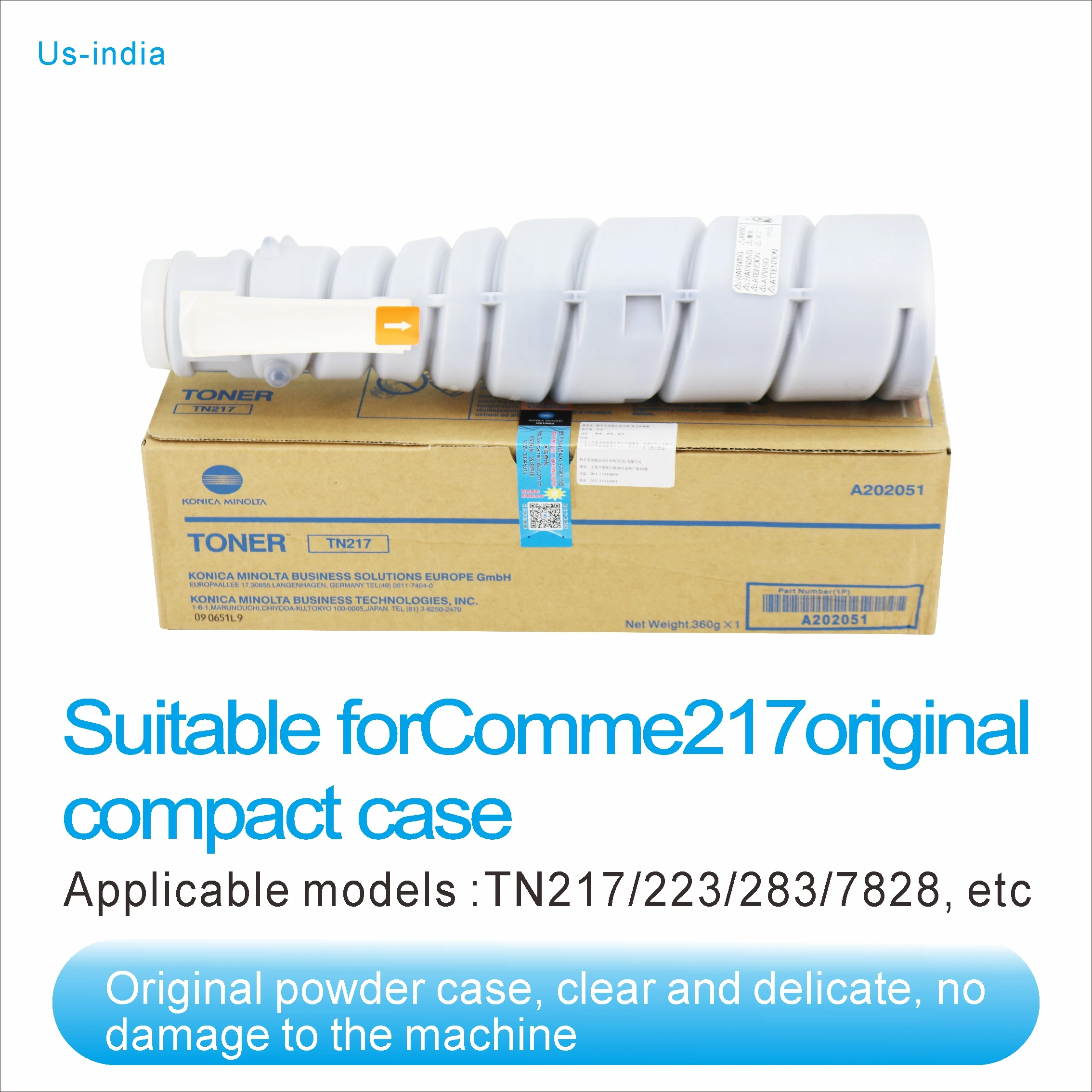 A202051 Original Copier TN217 Toner Cartridge for Konica Minolta Bizhub 223 283 7828 Toner Cartridges