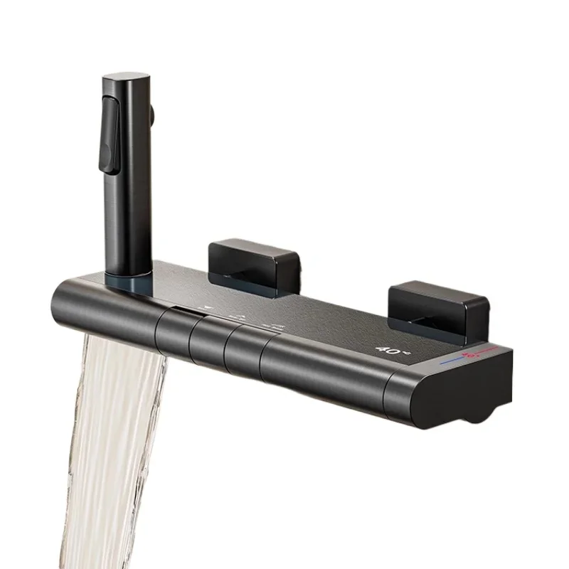 

All copper bathtub faucet hot and cold mixing valve under the water outlet bathroom shower shower mixing switch triple waterfall