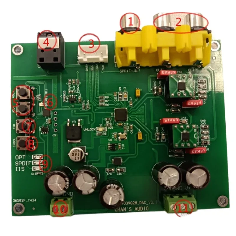 SmCpESS9039Q2M DSD Soft Control Decoding Board DSD Hard Decoding Support DSD1024/PCM768KHZ