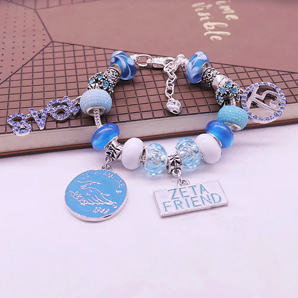 Anniversary Gifts Fashion 75 Yrs Zeta Friend Sorority 1948 Amicae ZA Bracelets With Extender