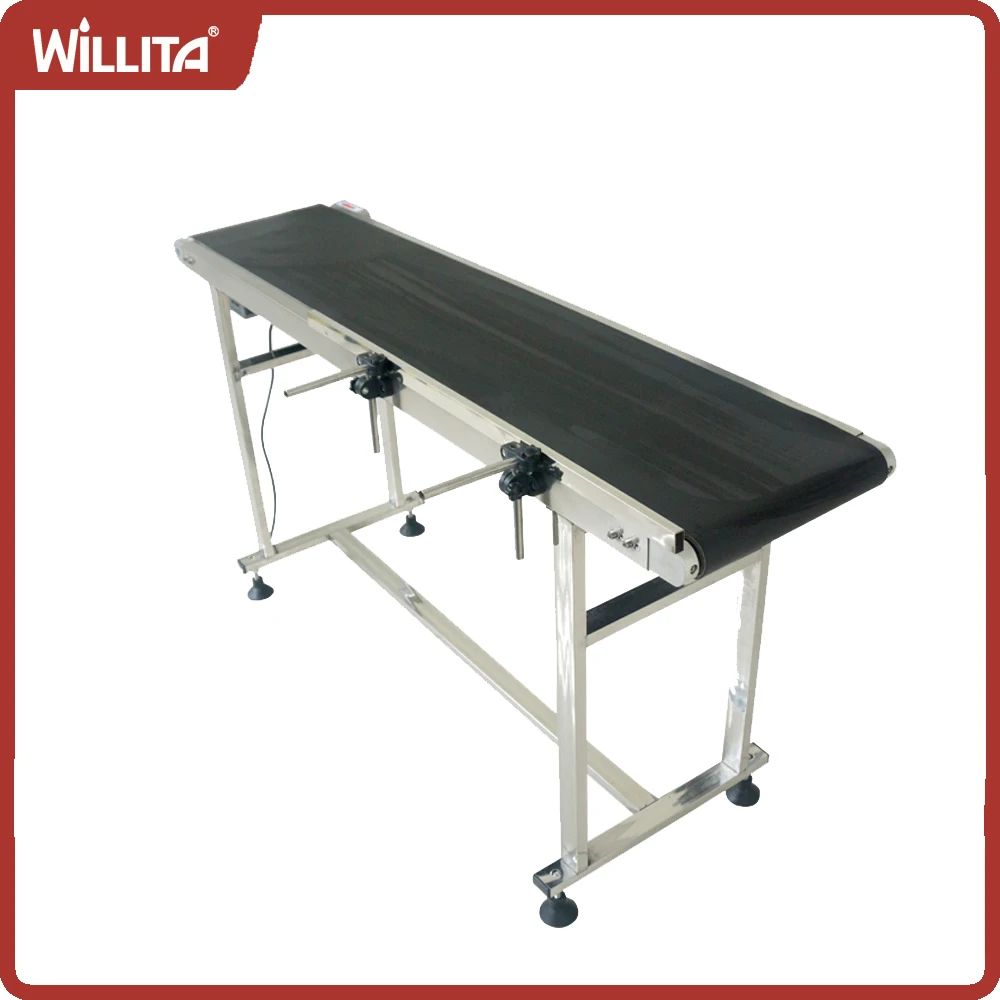 1500mm PVC Conveyor Belt Machine With Stainless Steel Adjustable Guardrail for Automatic Electric Industrial Inkjet Printer