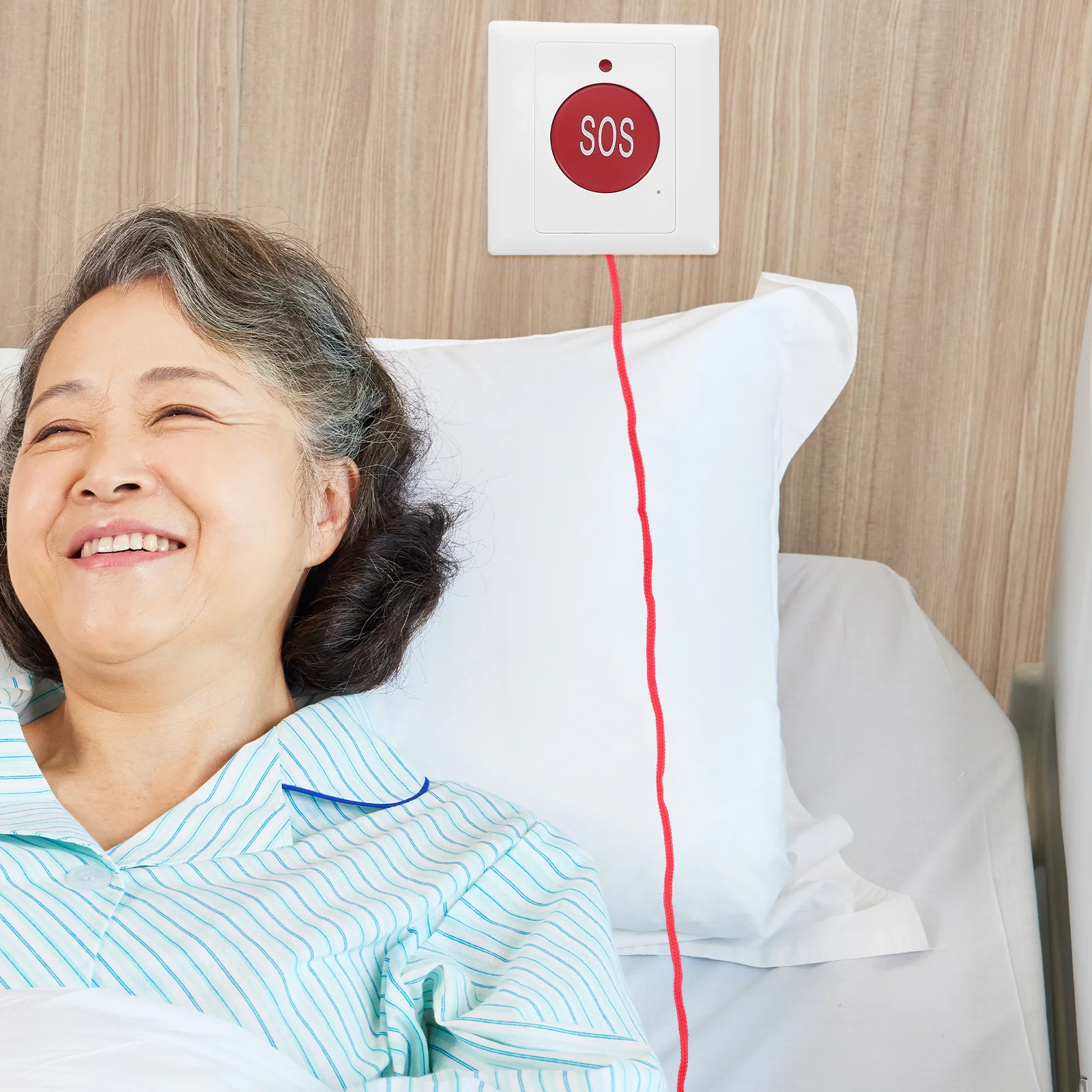 

Emergency Call Button For Elderly Large Button Outdoor Travel Safety Use Compact Pull Cord Device