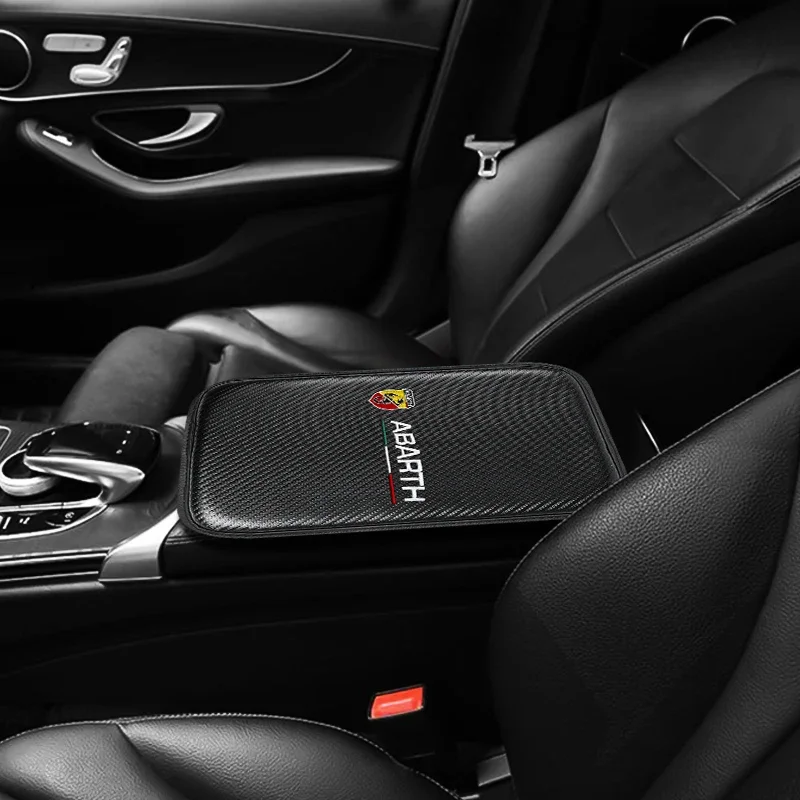 مسند الذراع وسادة صندوق السيارة أربعة مواسم العالمي ألياف الكربون عدم الانزلاق حماية الذراع المركزية ل Abarth Stilo باليو برافو دوبلو فيات #6