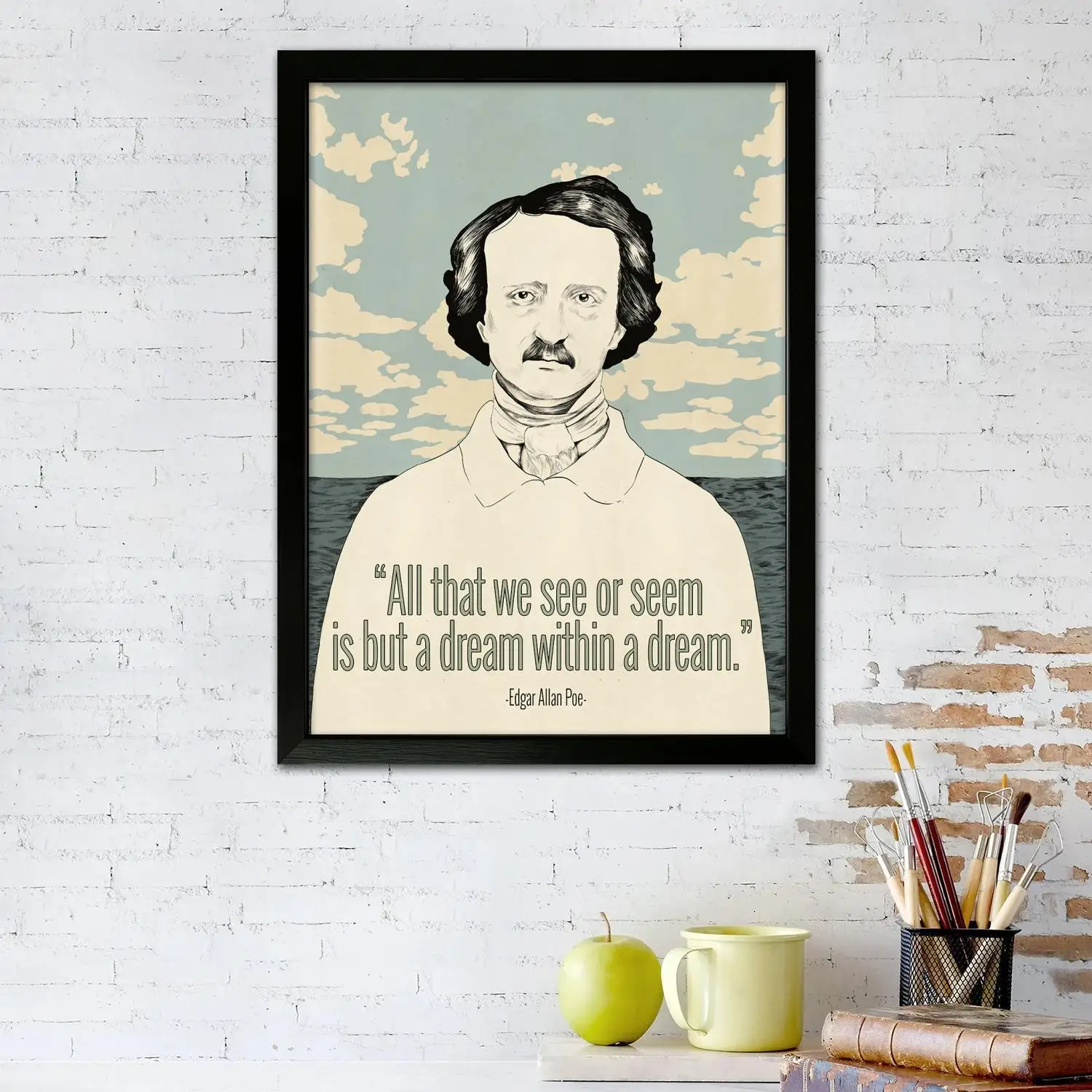 edgar allan poe poet Canvas Art Poster and Wall Art, Picture Print, Modern Family Bedroom Decor,Decorative painting