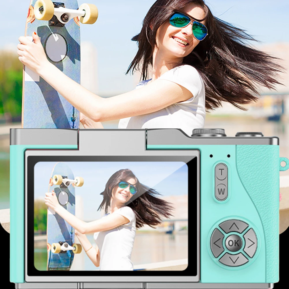 Caméscope de photographie 4K à double objectif, enregistreur vidéo LED, Webcam Rechargeable en direct pour appels vidéo en direct, réunion en ligne