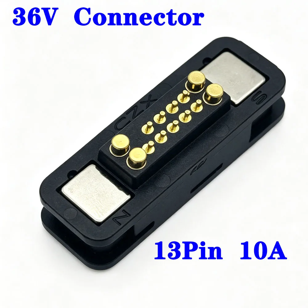 1Pair 10A DC Magnetic Pogo Pin Connector 13Pin Pitch 2.54MM Spring 36V Pogopin High Current Male Female Contact Strip
