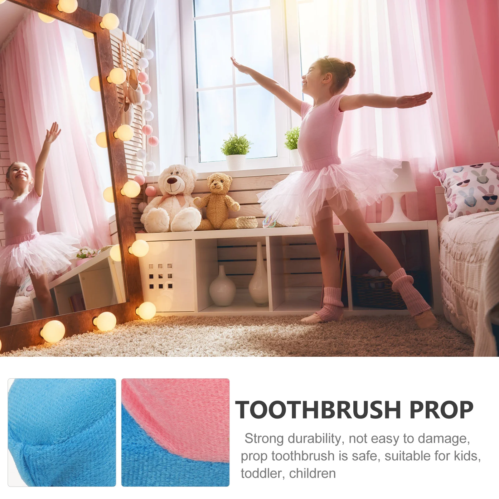 فرشاة أسنان دعامة أداء الرقص، مادة قطنية مريحة، فرشاة أسنان متينة وآمنة لرياض الأطفال للأطفال الصغار #4