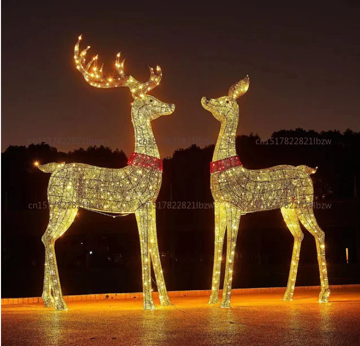 Chinese-style moose led light Christmas lawn light insertion animal landing sika deer decoration courtyard Christmas atmosphere