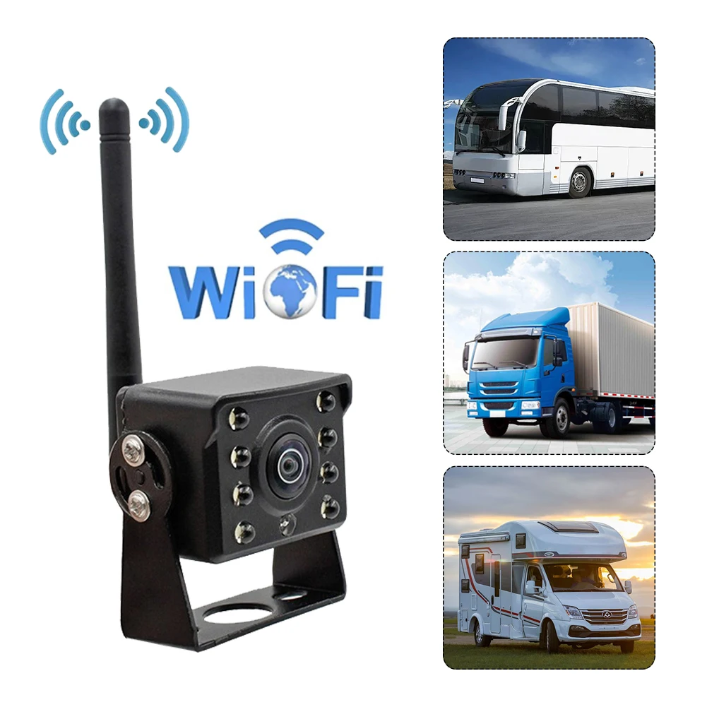 WIFI Wireless Reversing Camera For Trucks Buses 12V-24V HD Rear View Camera With IR Night Vision 100m Distance For IOS Android