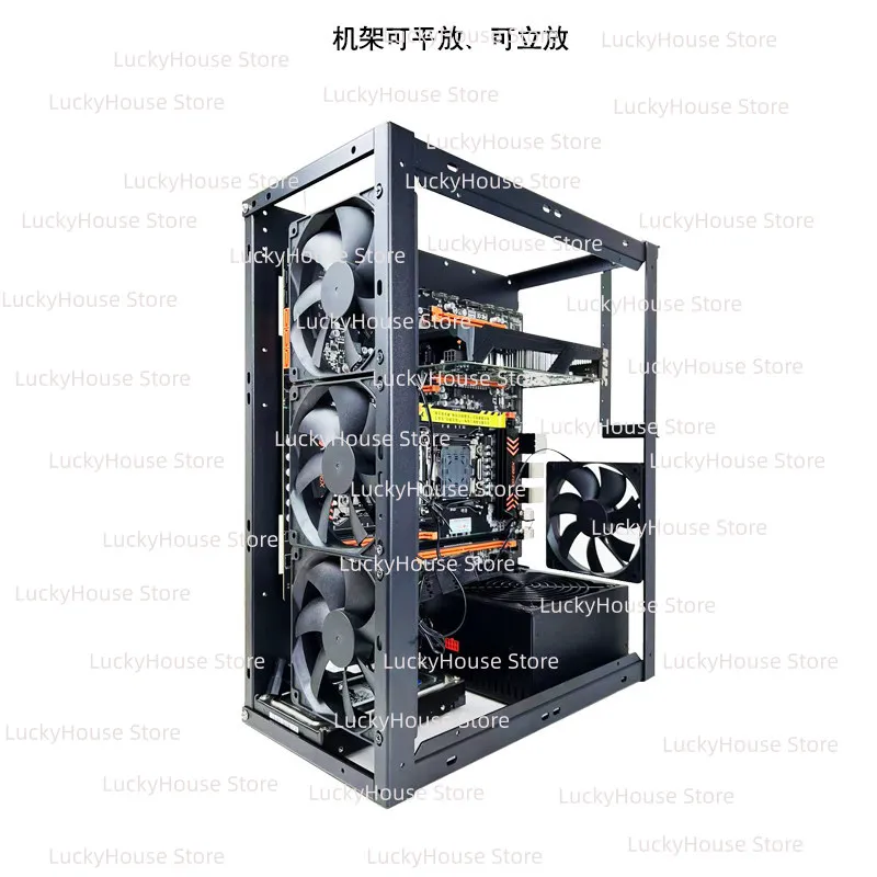 Dual Channel Open Frame PC Case Motherboard Tray for X79 X99 EATX Mainboard Support 360mm Liquid Cooling Rack