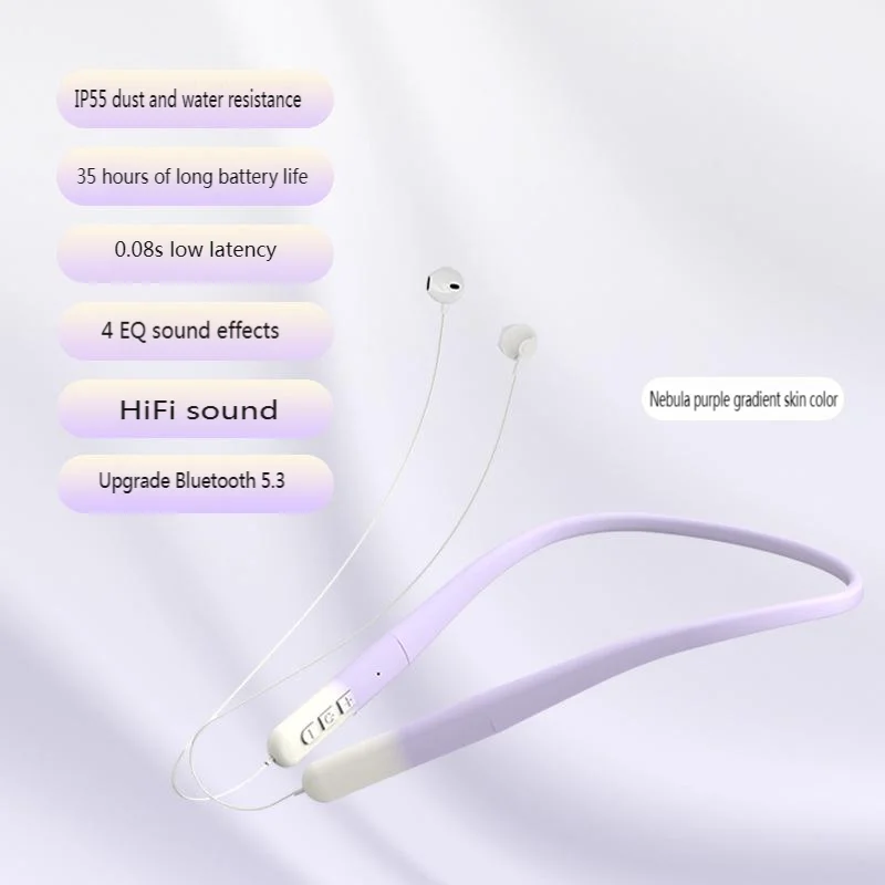 

Gradient Color Sport Bluetooth Earphones IP55 Waterproof Call Noise Reduction HIFI stereo Wireless Bluetooth Neckband Headphone