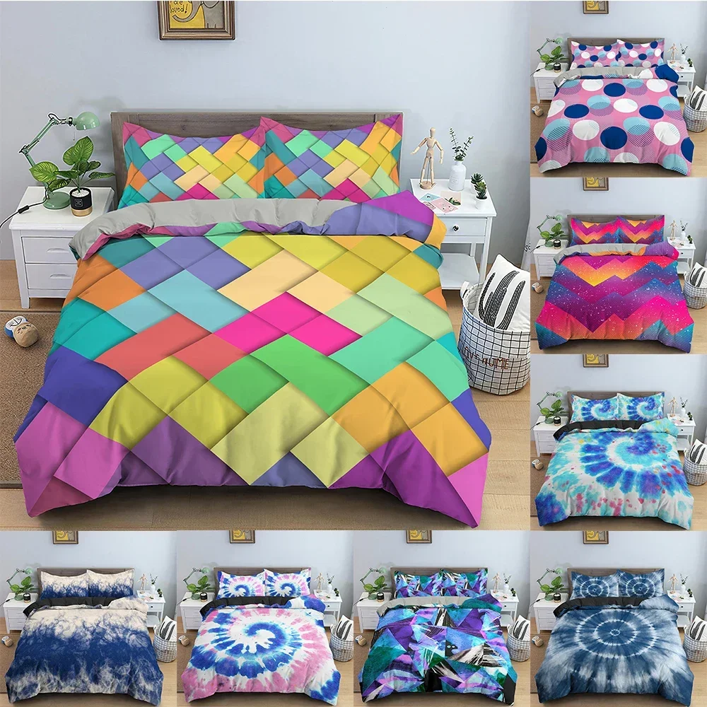 

Geometry Duvet Cover Colorful Pattern Bedding Set For Bedroom 3D Print Comforter Quilt Covers US/EU/AU Single Double Size 2/3PCS