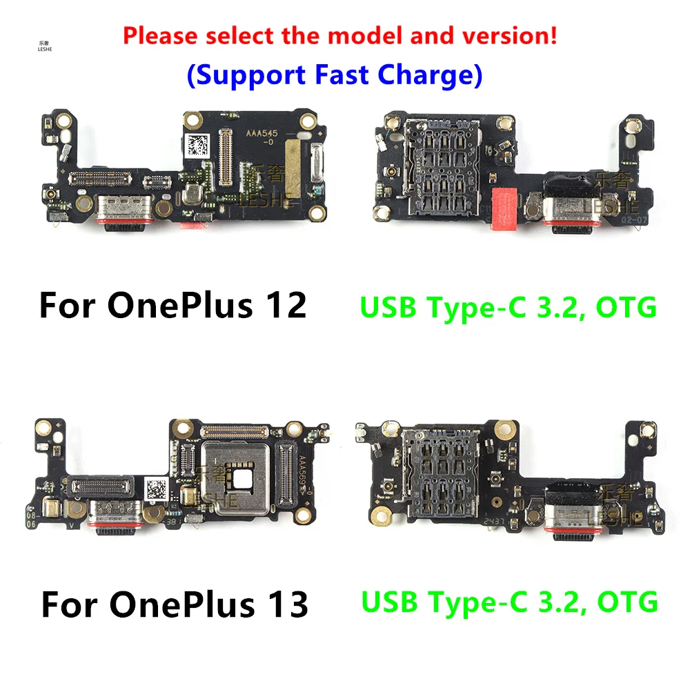 

For OnePlus 13 12 1+12 13 Fast USB Type-C 3.2 Charging Dock Port Mic Microphone Connector Board Flex Cable Repair Parts