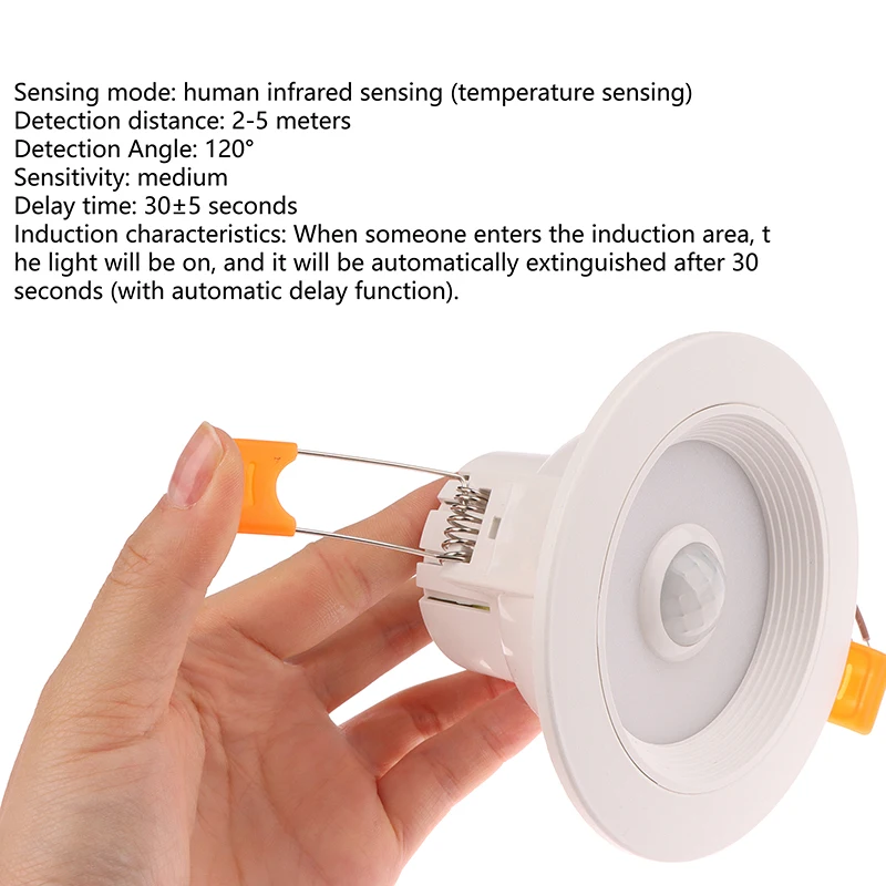 Recessed Stairs Lighting Downlight Human Body Motion Sensor Ceiling Lights 3W 5W 7W 9W Smart Home LED Spot Built-in Lamp New