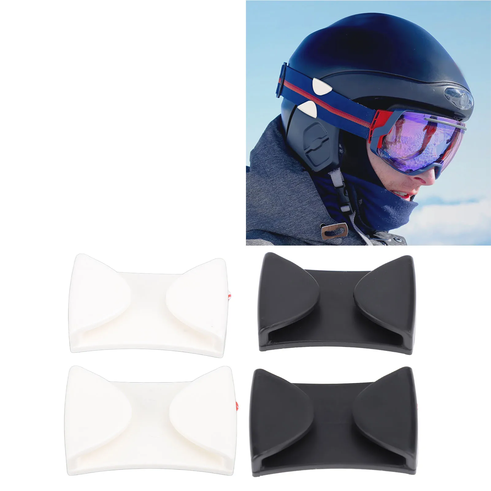 Clips para gafas de esquí, abrazadera para casco de esquí, fácil de instalar, fijador de gafas para deportes de invierno, 2 uds.