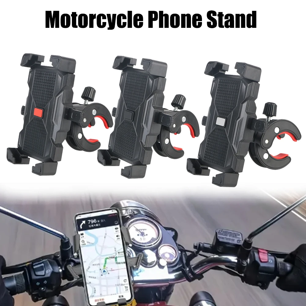 For iPhone Samsung Huawei Adjustable Bicycle Motorcycle Phone Holder GPS Navigation Support 360° Rotating Automatic Lock