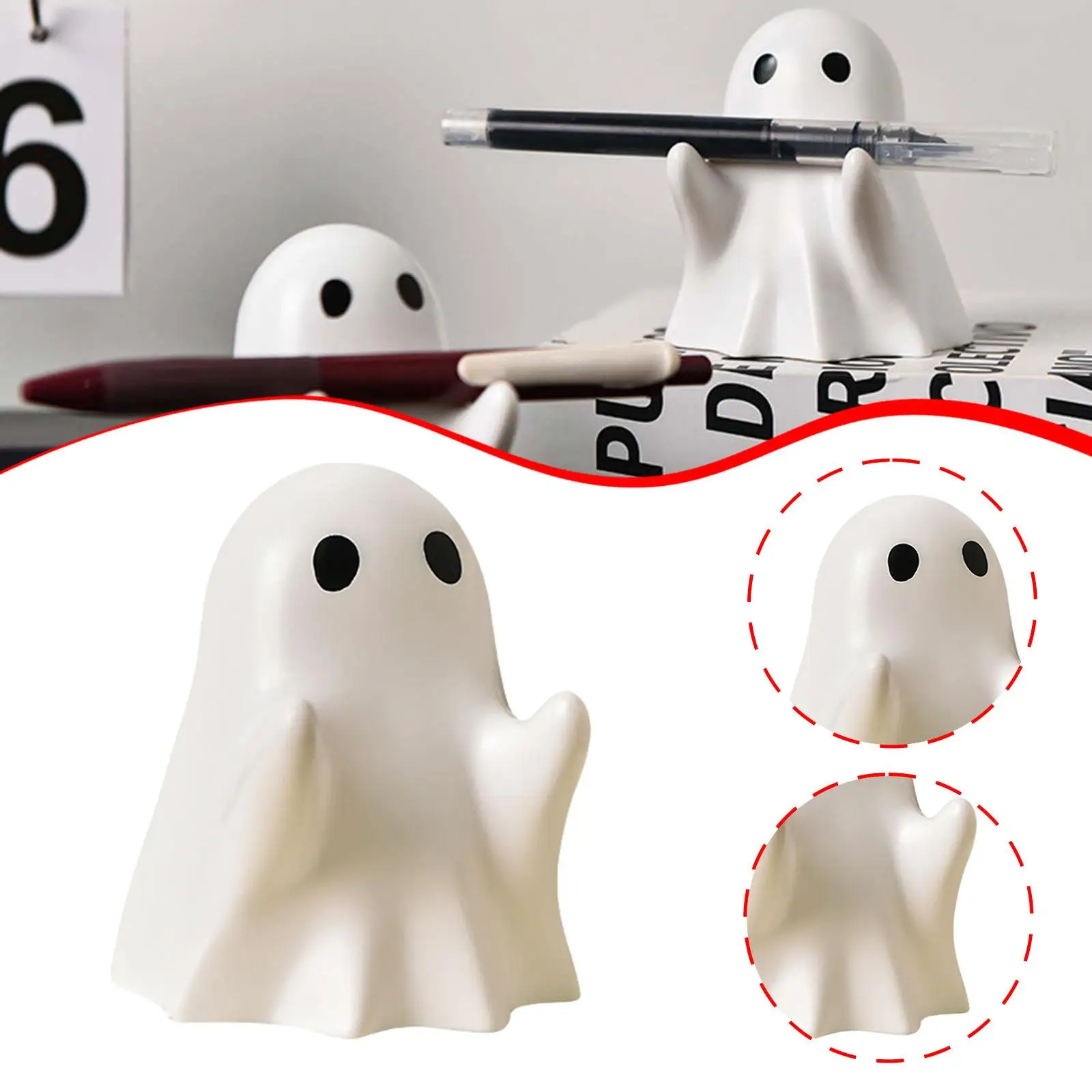

Statue Pen Holder Adorable Pencil Holder Cute Desk Organizer Figurine for Art Supply Countertop Bookshelf Home Living Room