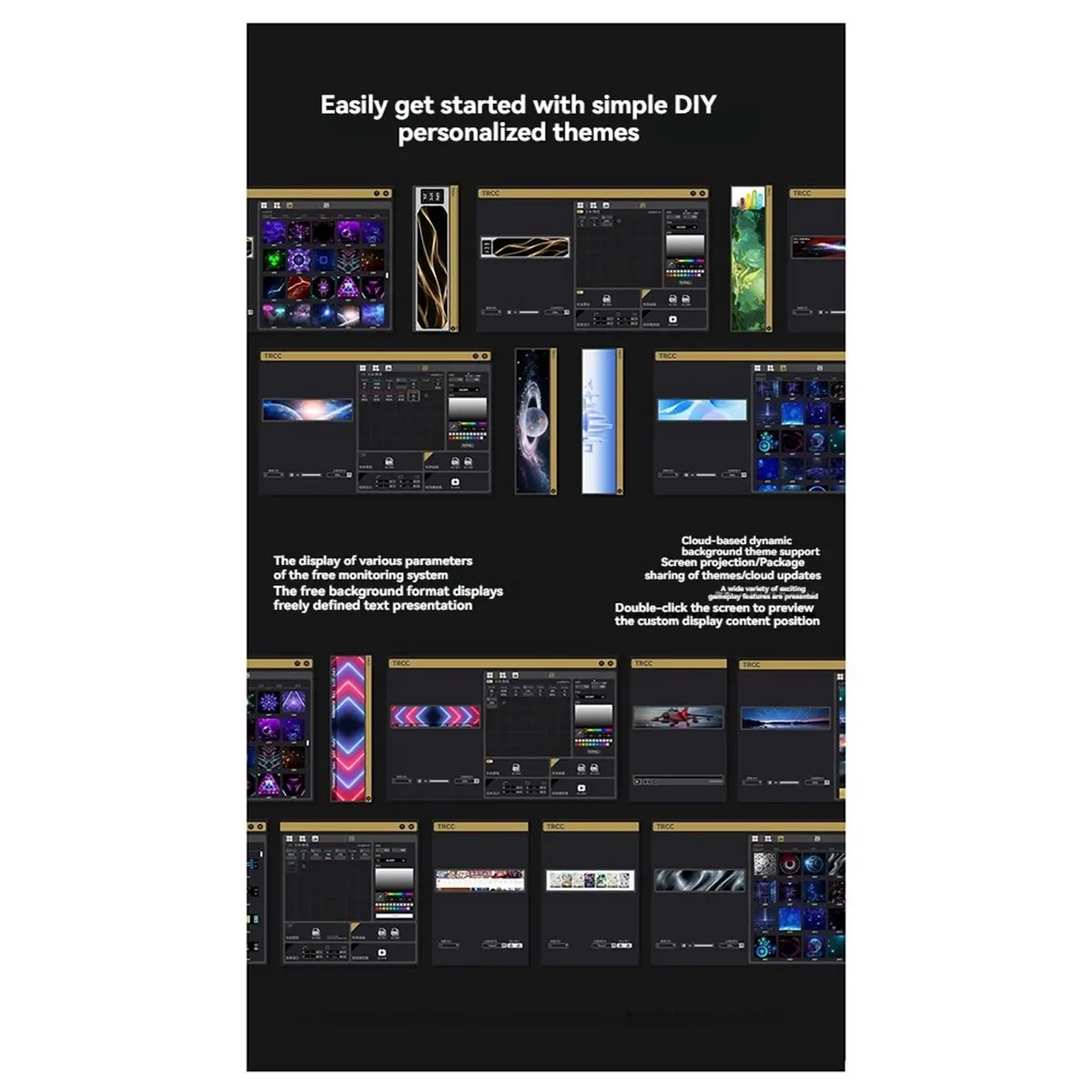 NEW FACTORY~TROFEO VISION 11.3 Inch IPS LCD Display 1920x400 Resolution Magnetic Screen Panel USB Type-C Powered Secondary Monit