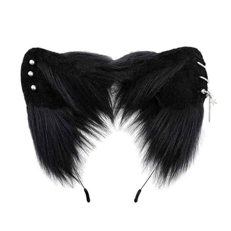 Gothic Lolita Animal Ear Shape Headband Anime Cosplay Props Beast Wolf Hair Hoop Furry Party Costume Hairband Role Playing Props
