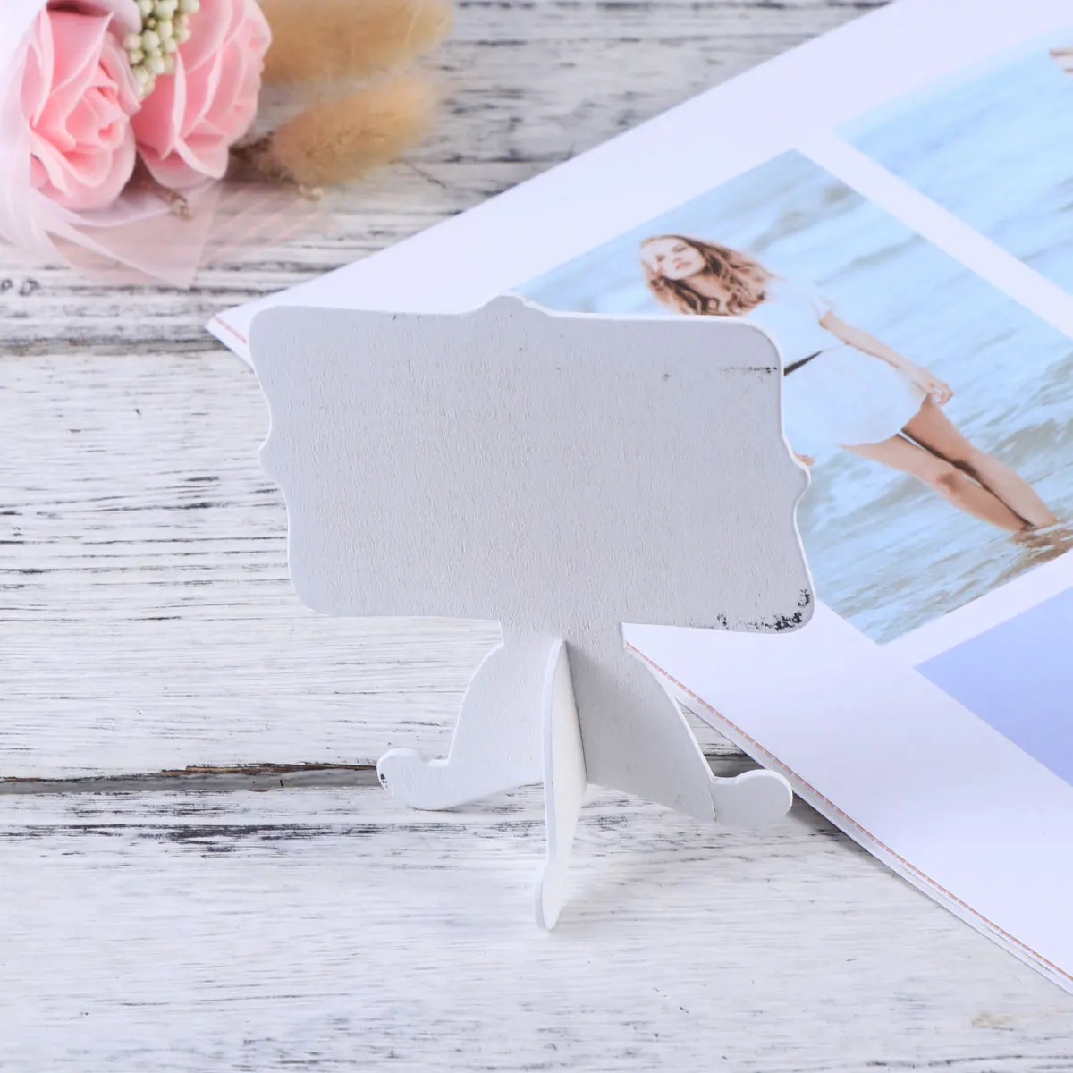 

20 Pcs Wedding Place Card Mini Blackboard Chalkboard Signs Vertical Chalkboards with Stand Bamboo
