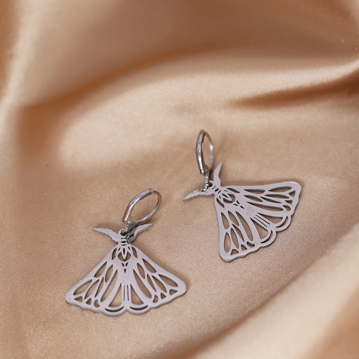 Kinitial Stainless Steel Death Moth Sun Moon Snake Mushroom Cactus Hamsa Hand Horse Earrings For Women Trendy Piercing Jewelry - view 2