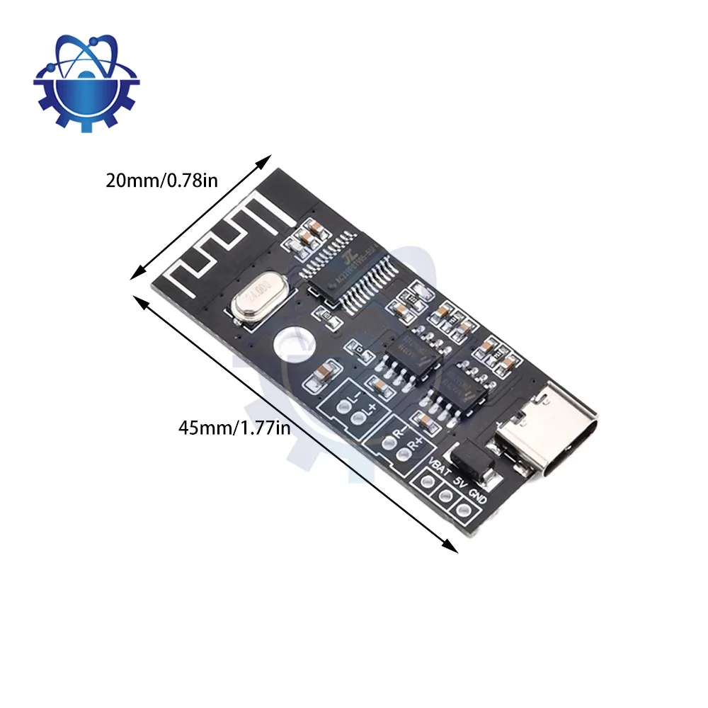 MH-MX38 Wireless Bluetooth Audio Module Stereo Amplifier Module 5W+5W Amplifier Type-C Interface for Wireless Speakers DIY