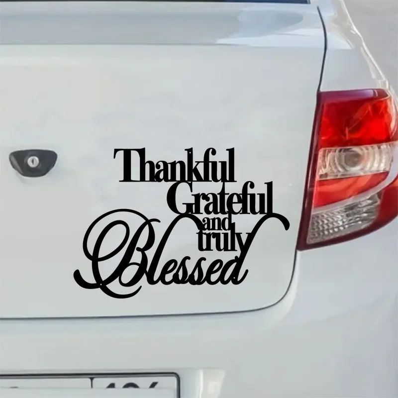 

Thankful Grateful and Truly Blessed Motorcycle Stickers Waterproof Sunscreen Water Bottle Laptop Phone Car Vinyl Durable Decal