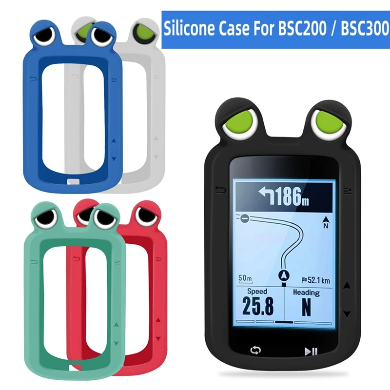 Custodia protettiva in silicone Custodia protettiva per computer da bicicletta per IGPSPORT BSC200 BSC300 con pellicola protettiva per schermo blu