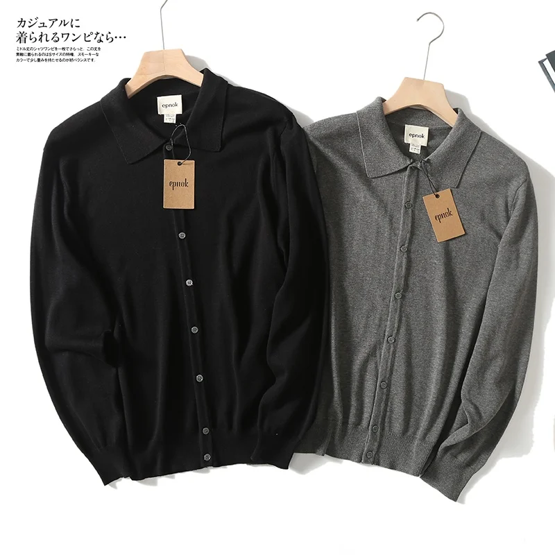 

Soft Knitted Collar Open Cardigan for Men Faionable Autumn New Sle Youthful Polyester Cotton Blend Warmth Providing