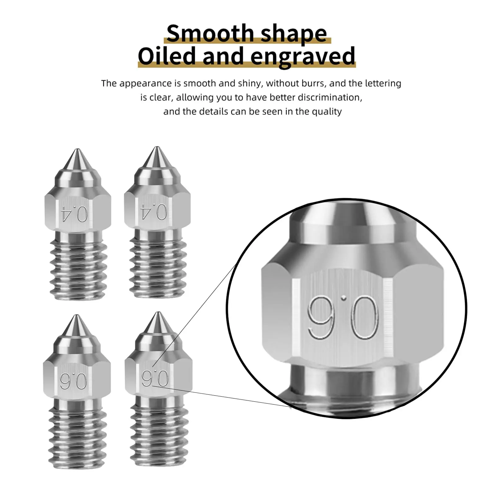 Creality Ender 3 V3 SE, Ender 5 S1 Nickel Plating Copper Alloy Nozzles Kit,  for Ender 5 S1, Ender 7, Spider 1.0 3D Printer