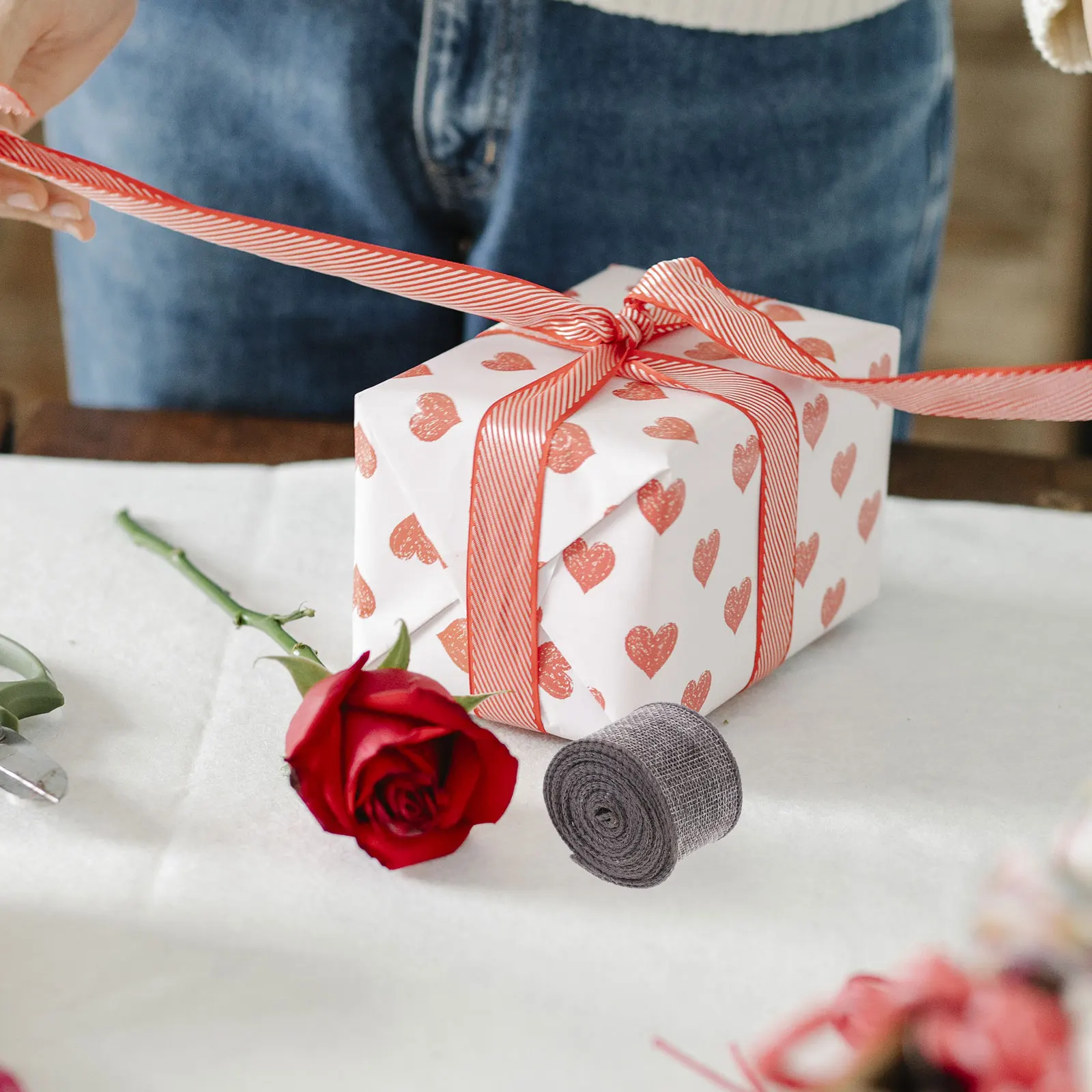 

1 Roll Xmas Party Decorative Ribbon Christmas Crafts Diy Gift Packaging Wrapping Roll Holiday Festival Ribbon For Birthday Party
