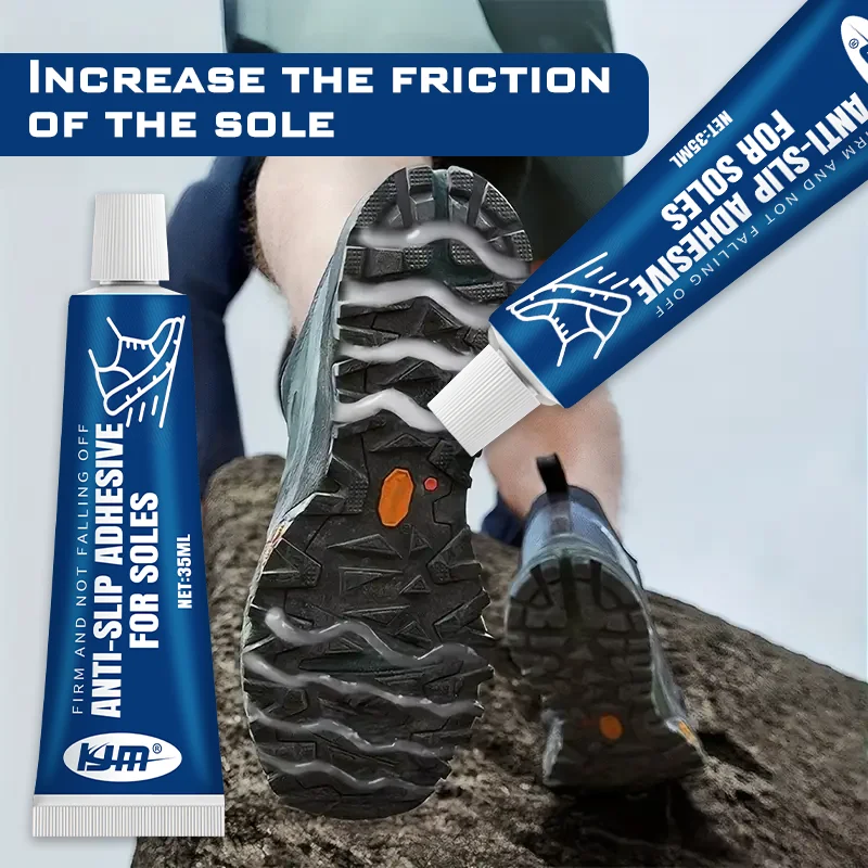 KJM Anti-Slip Sole Gel 35ml - High Traction Grip Enhancer, Easy Apply, Durable, Essential for All Footwear Non-Slip Solution