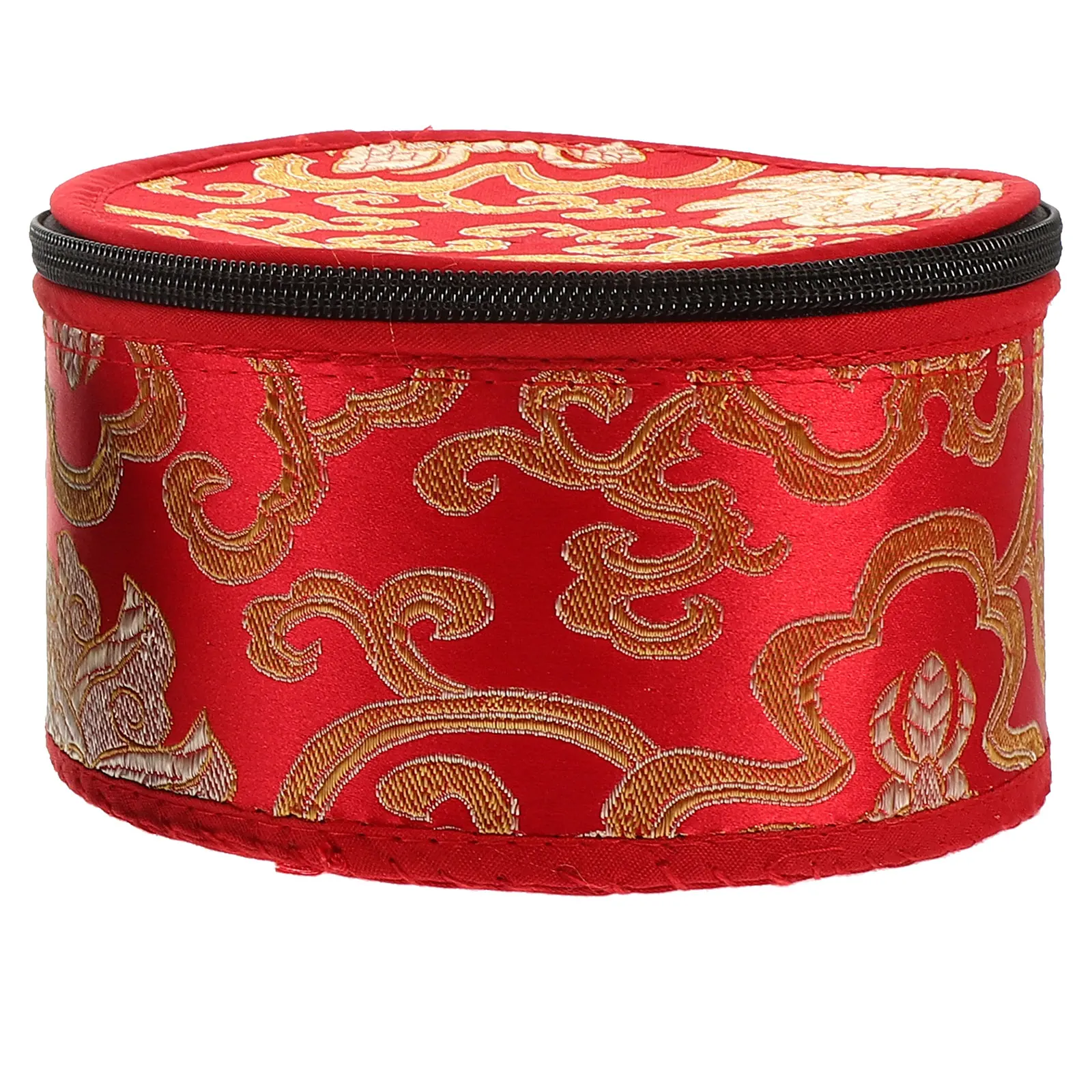 

Handmade Embroidered Auspicious Closure Smooth Surface Singing Storage Bag Tibetan Bowl Carrying Case