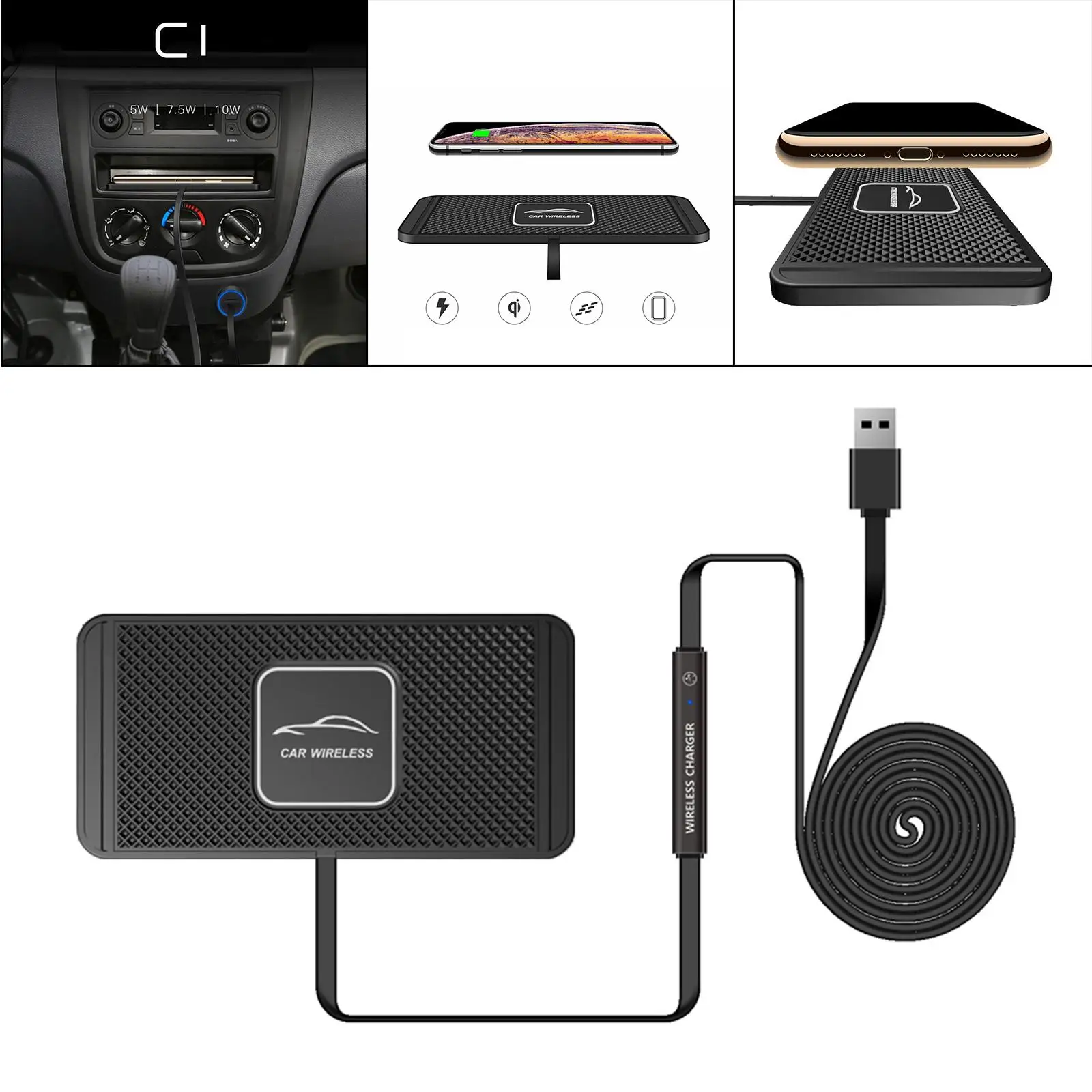 

Car Wireless Charging Pad Fast Station Phone Holder for Samsung Note10+/9/8