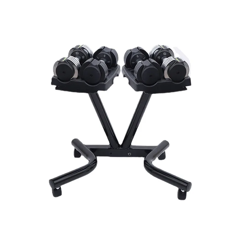 

Adjustable V-Shape Cast Iron Dumbbell Shelf Movable Household Fitness Equipment Display Stand Special Barbell & Benches Rack