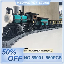 JIESTAR 59001 TH 10 Steam Train Model Building Blocks Railway Transportation Bricks Puzzle Children Toy Christmas Gift