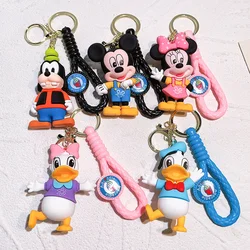 Miniso New  Anime Cartoon Mickey Mouse Minnie Figure Keychains Donald Duck Piglet Key Chain Model Kid Toy Kawaii Children Gift