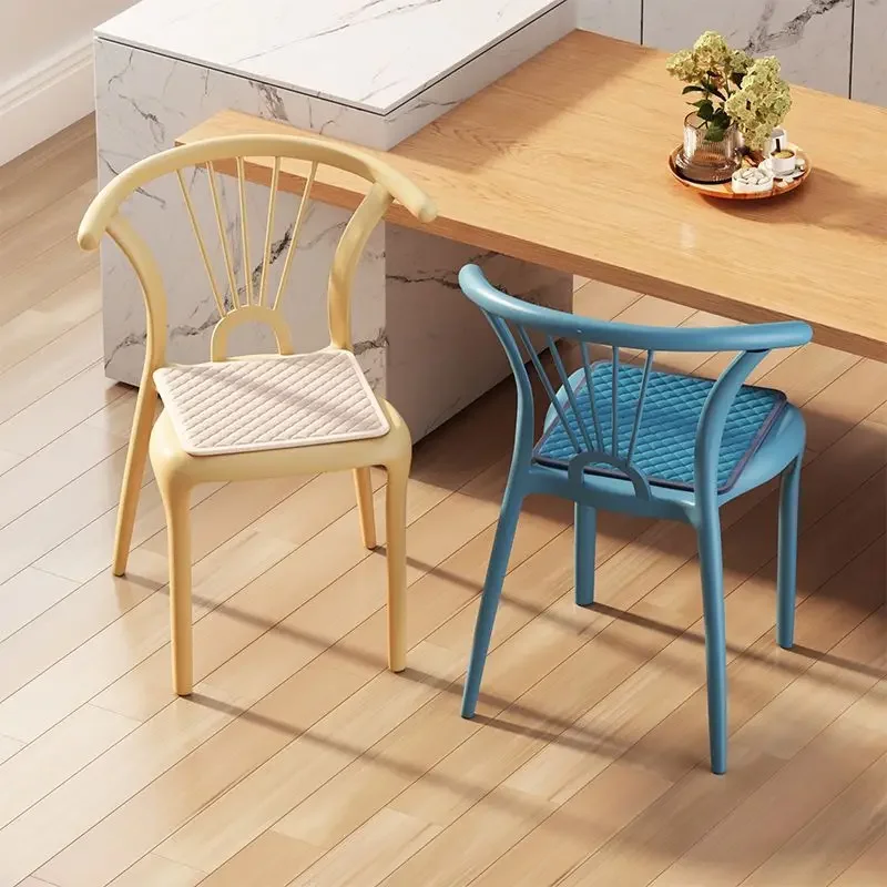 

Nordic, Simple, Plastic, Dining Chair, Home, Leisure, with Seat Cushion, Backrest, Restaurant, Negotiation