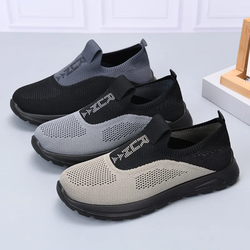 Herren Slip-On Sneaker aus gewebtem Material, atmungsaktives Mesh, rutschfest, leicht, für Outdoor-Aktivitäten und Freizeit, ideal zum Spazierengehen. – Detail 8