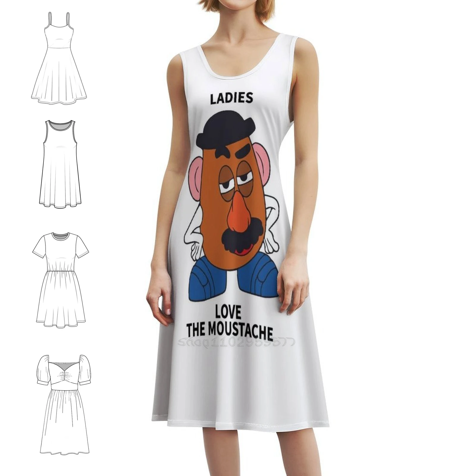 هدية للنساء، لعبة السيد أ البطاطس، هدايا جرافيك لطيفة، فستان حفلات نسائي، ملابس نادي مطبوعة عصرية للإناث #1