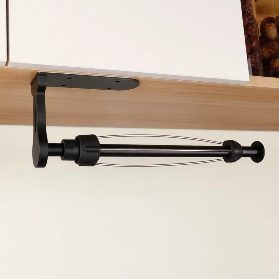Kitchen Paper Holder Damping Adhesive Black Sliver Rose Gold Aluminum Wall Mounted Stand Tissue Towel Roll Rack for WC Bathroom