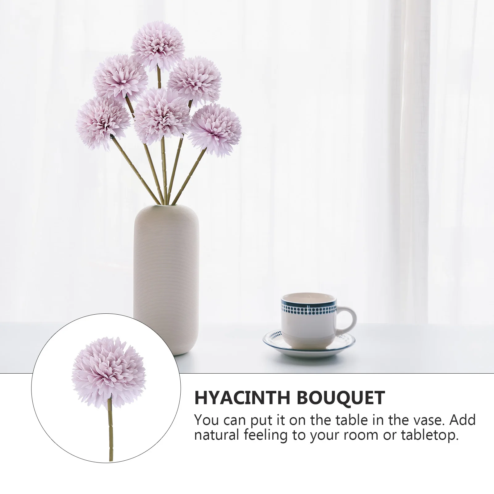 

6Pcs Artificial Hyacinth Fake Flowers Decoration for Bridal Wedding Party Home Floral Arrangement Bouquet Gift