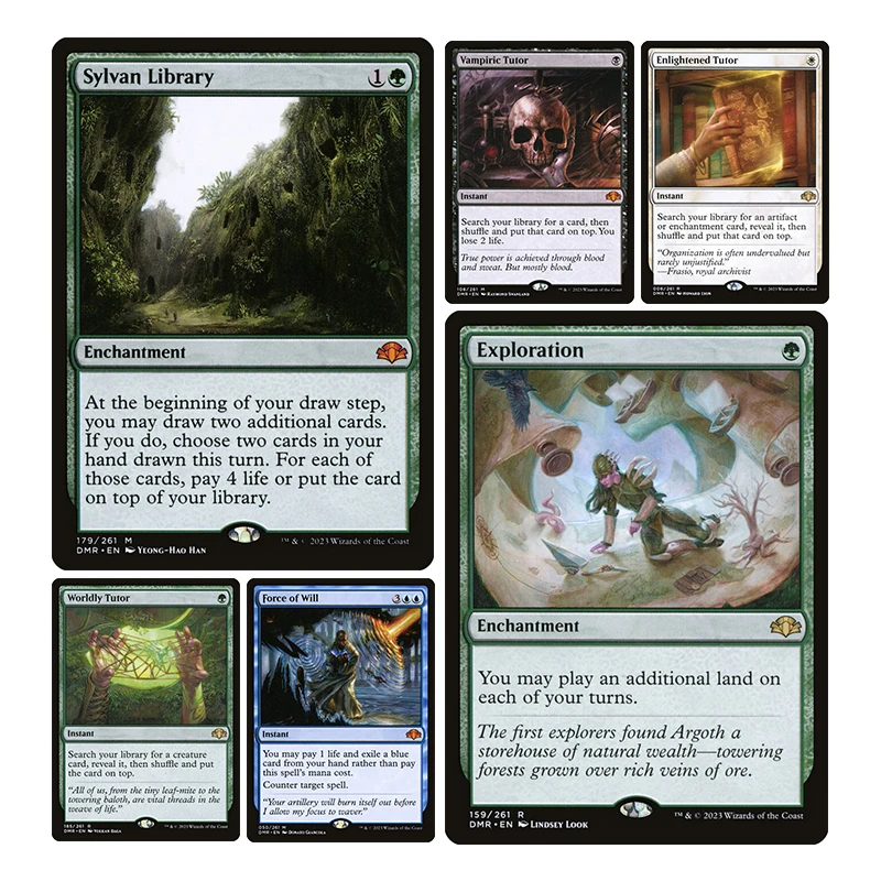 

Magic The Gatherings Storms Trading Card Game Diy Force of Will Vampiric Tutor Enlightened Tutor Collection Card Toys Gift