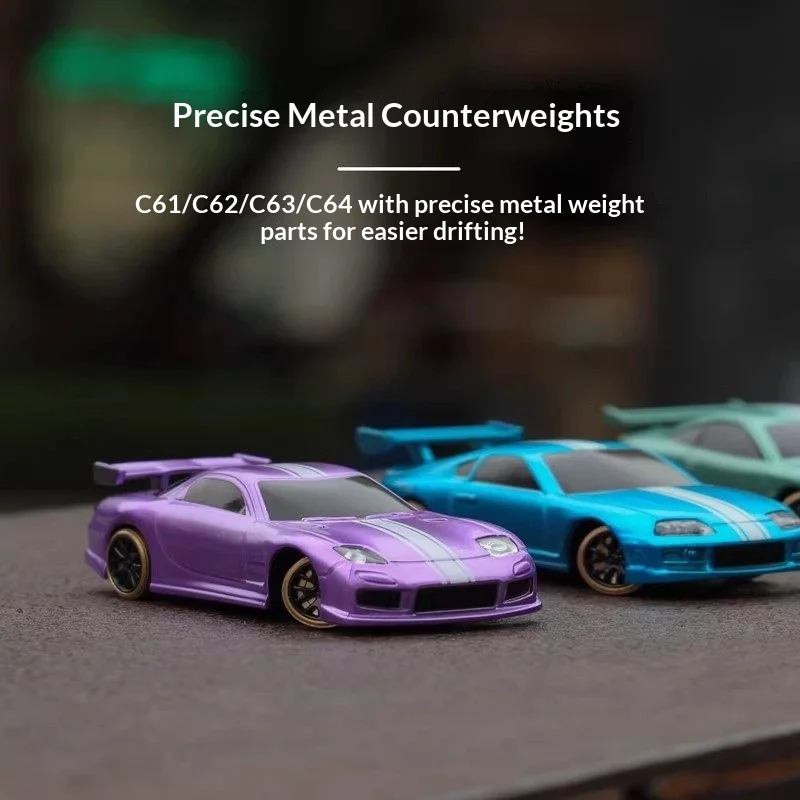 

Радиоуправляемая мини-машинка для дрифта TURBO RACING 1/76 C61 C62 с высокоточной металлической гироскопической системой стабилизации, игрушка для детей