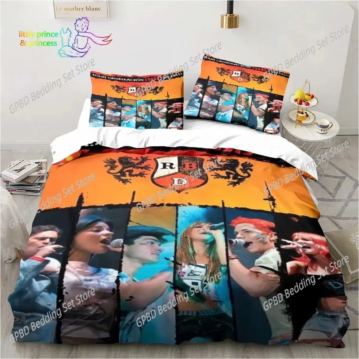 Juego de cama Band RBD individual, doble, tamaño Queen, King, dormitorio para niños y adultos, ropa de cama con estampado 3D, regalo para amantes de la música
