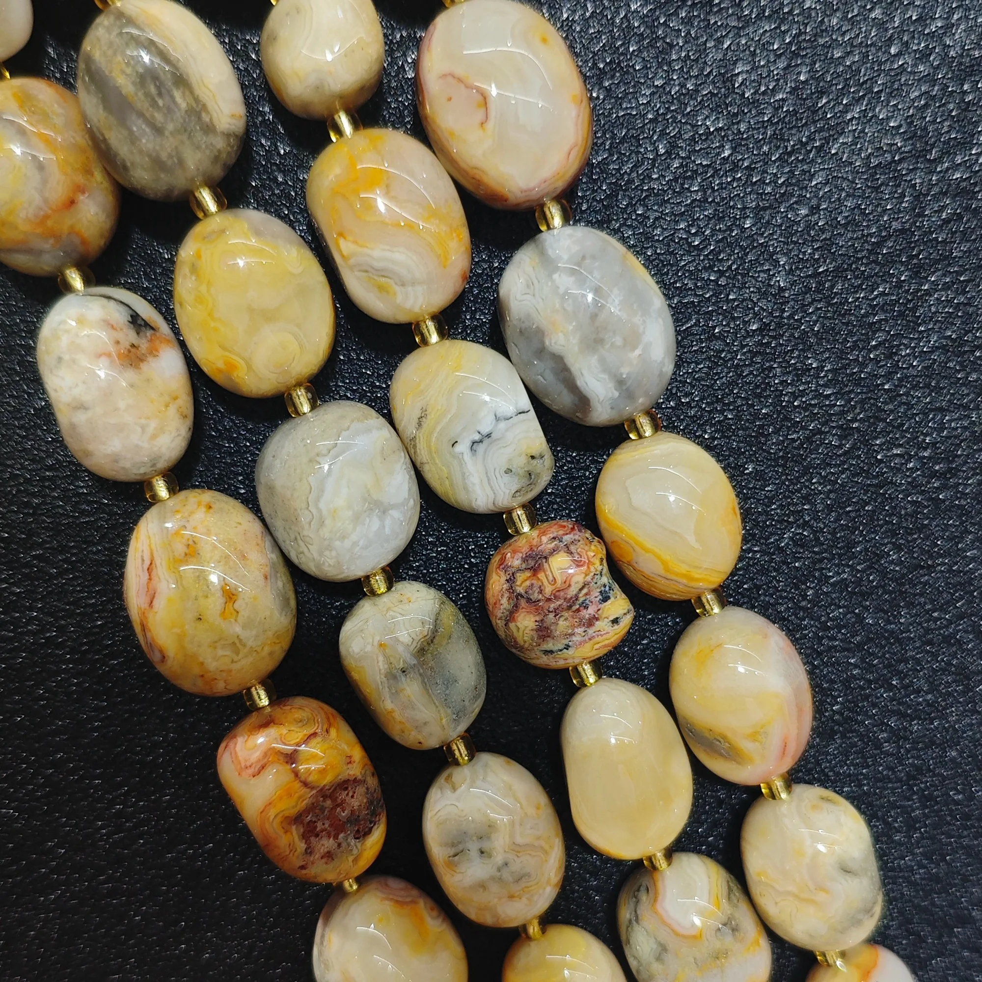 Natural Crazy Lace Agate Freeform Bead Strand Gemstone Irregular Pebble Nugget Loose Beads Swirling Banded Jewelry Present