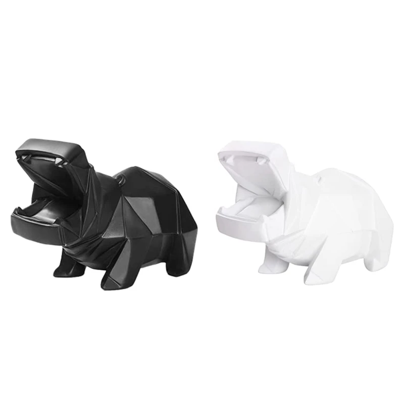 

Hippo-Statue Resin Sculpture For Art Desk Bookshelf Wine Cabinet To Attract Luck-And Wealth Resin Ornaments 17 X 7.5 X 11.5Cm