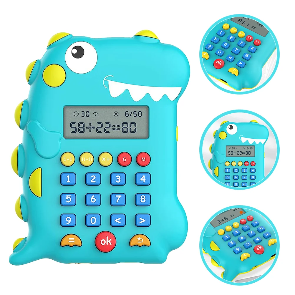 

Dinosaur Calculator Adorable Kids Cartoon Student Early Education Toy Desktop Small Decorative Basic Math Game Tool