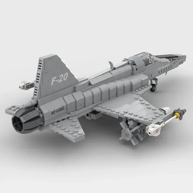 Moc Bouwstenen Militaire Vechter Model 1:35 F-20 Tigershark Technologie Modulaire Blokken Geschenken Kerst Speelgoed DIY Sets Montage